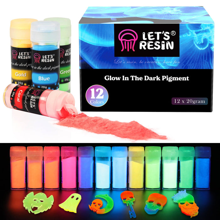 Glow in The Dark Powder - 12 colors in bottle