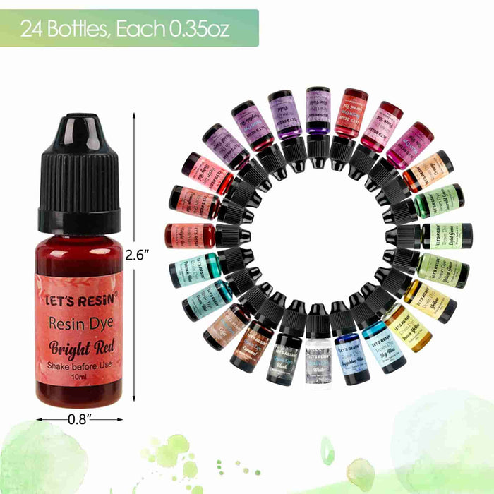 Translucent Liquid Resin Dye - 24 color/each 0.35oz