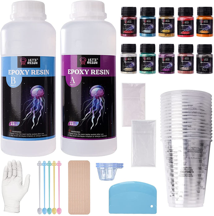 44OZ Resin Kit with Cups, Pigment Powder