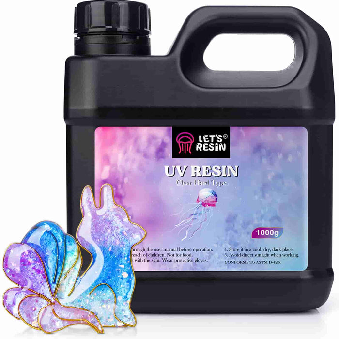 Upgraded 1kg Crystal Clear UV Resin Hard